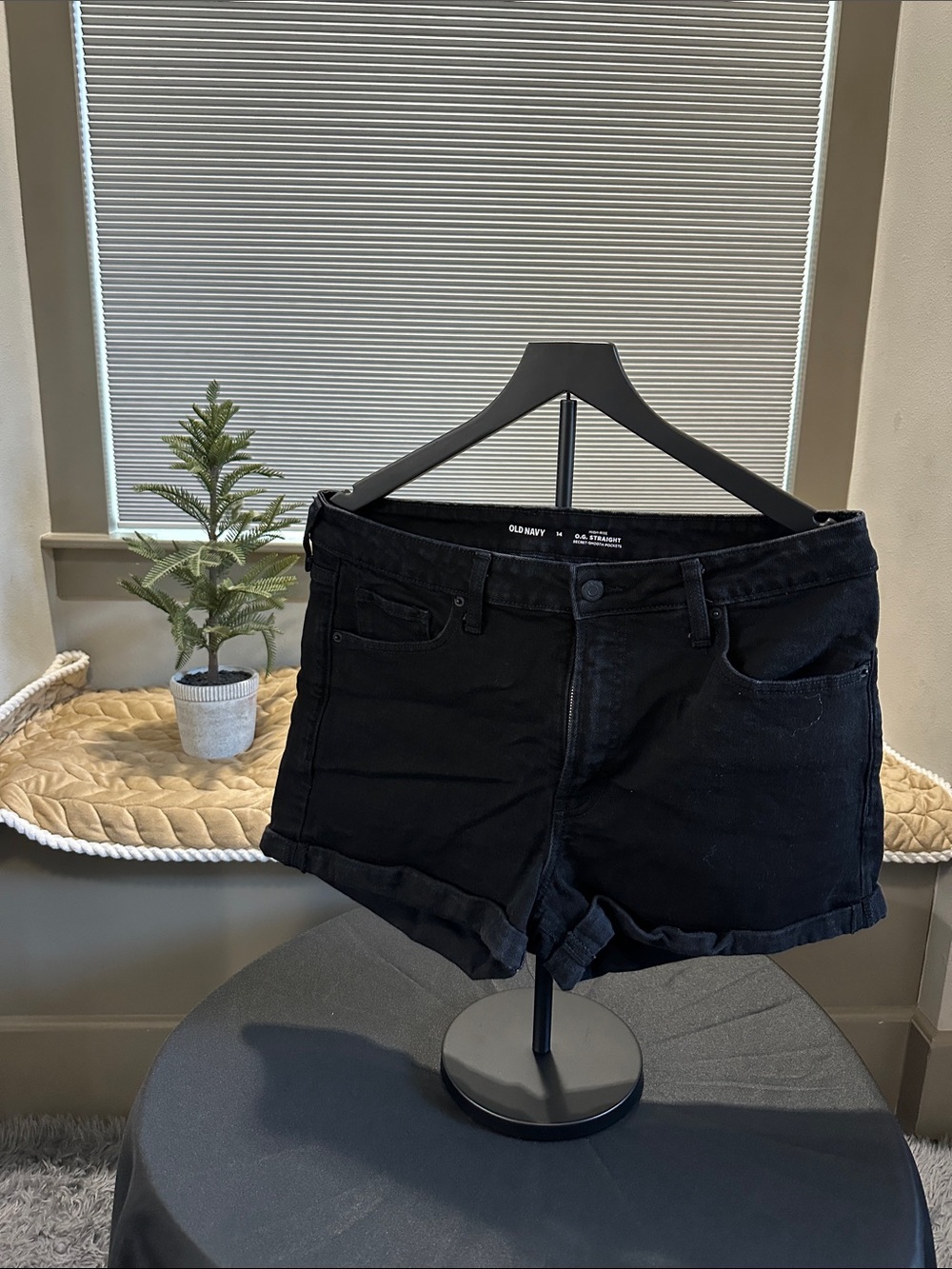 Old Navy Black Denim Folded-Hem Women's Shorts